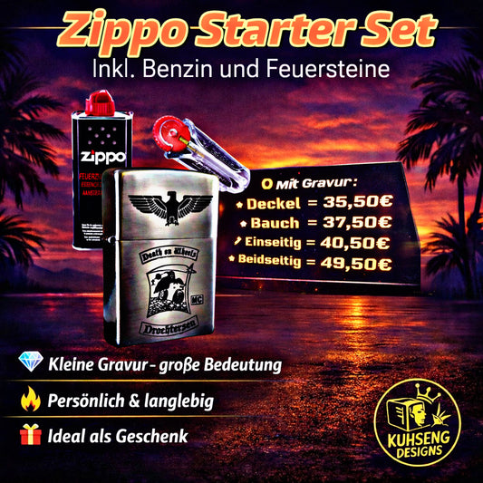 Zippo Starter Set ( Mit Wunschmotiv ) Personalisiert