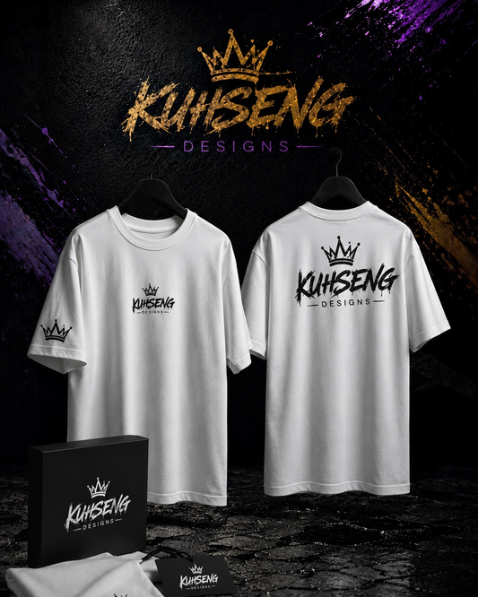🤍 KUHSENG DESIGNS – White Edition T-Shirt
