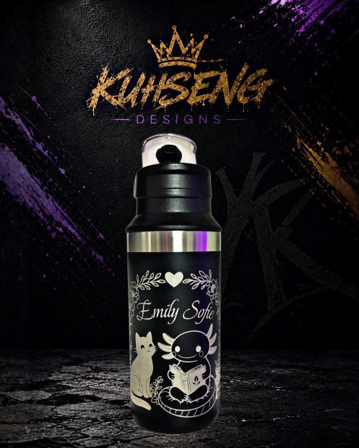 Thermo Flasche Trinkflasche Personalisiert Edelstahl